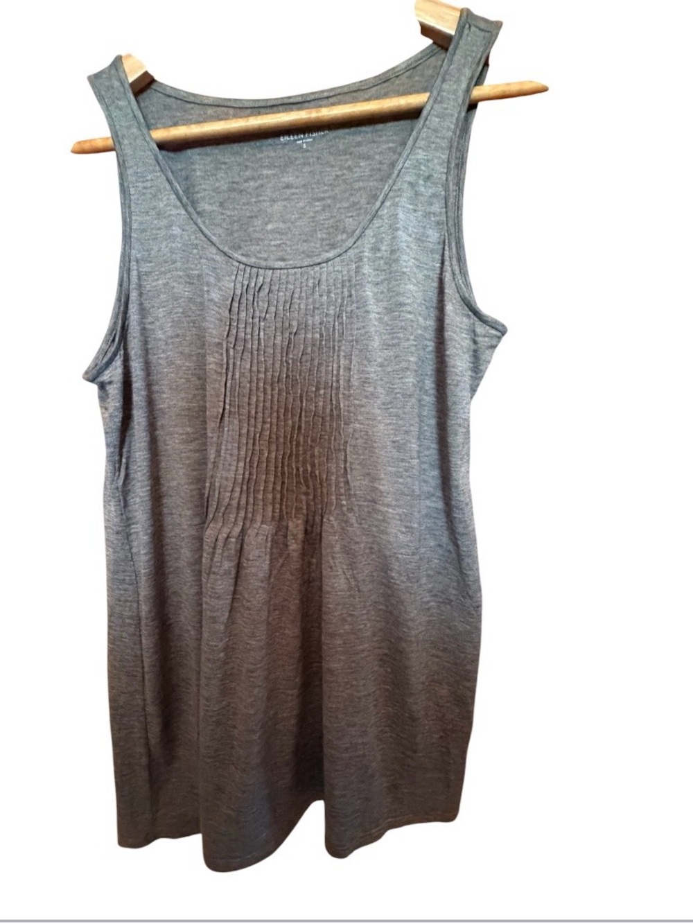 Eileen Fisher Women’s Gray Sleeveless Tank Top with front detailing